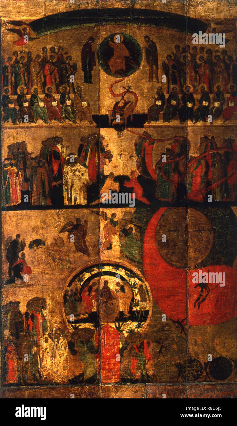 Das Jüngste Gericht, die Ende des 14. Anfang des 15. Jahrhunderts. Stockfoto