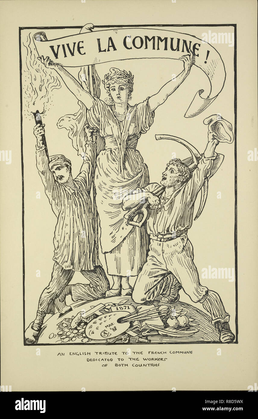 Vive La Commune! Eine Hommage an die französische Gemeinde an die Arbeiter beider Länder gewidmet Stockfoto