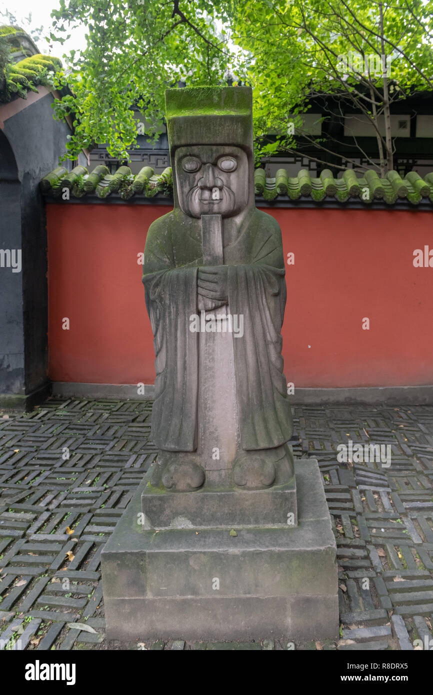 Wuhou Tempel Statuen im Innenhof - Kaiser Stockfoto