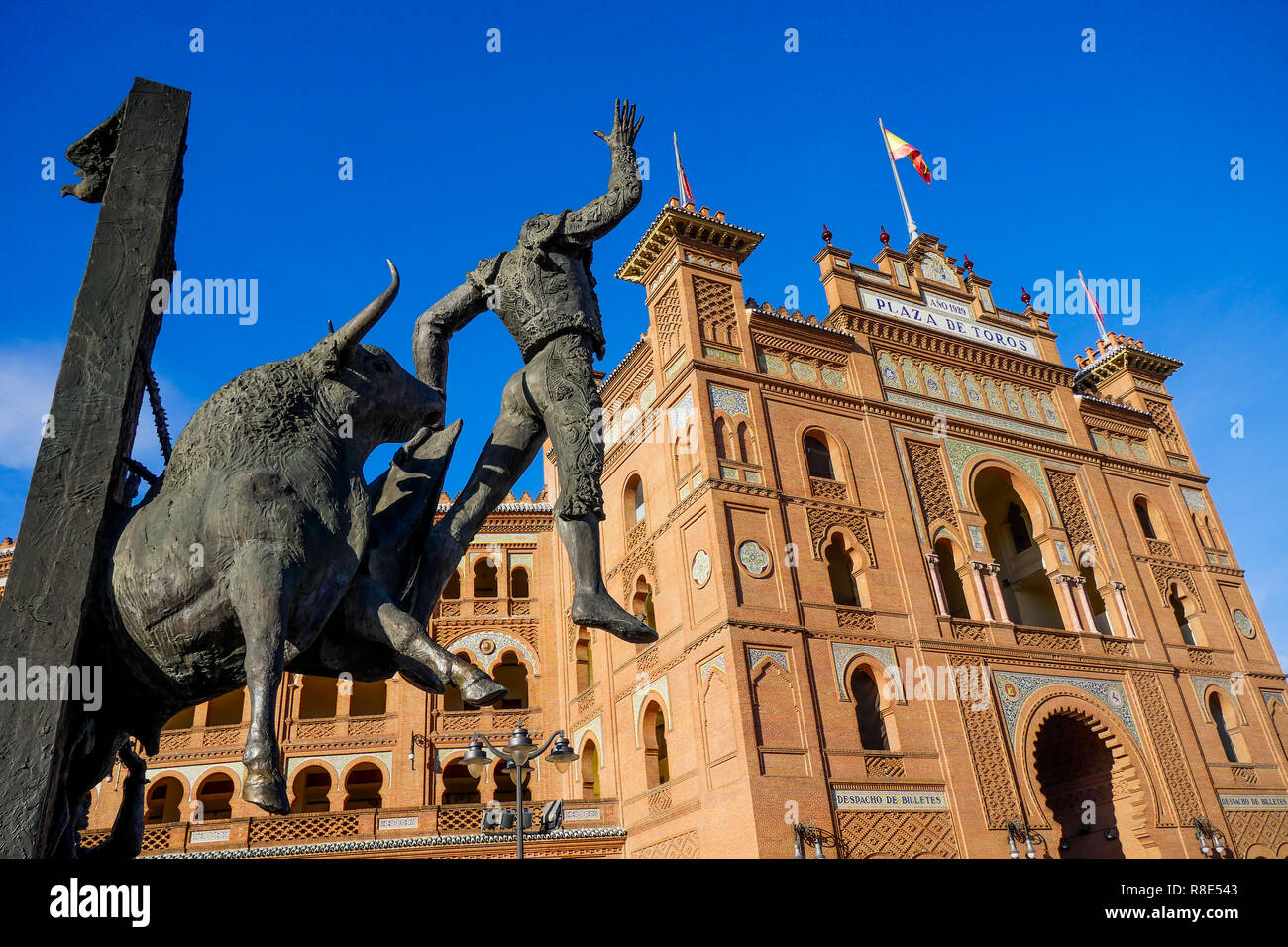 Monumentale Arenas von Las Ventas - Monumental Plaza de Toros de Las Ventas, Madrid, Spanien Stockfoto