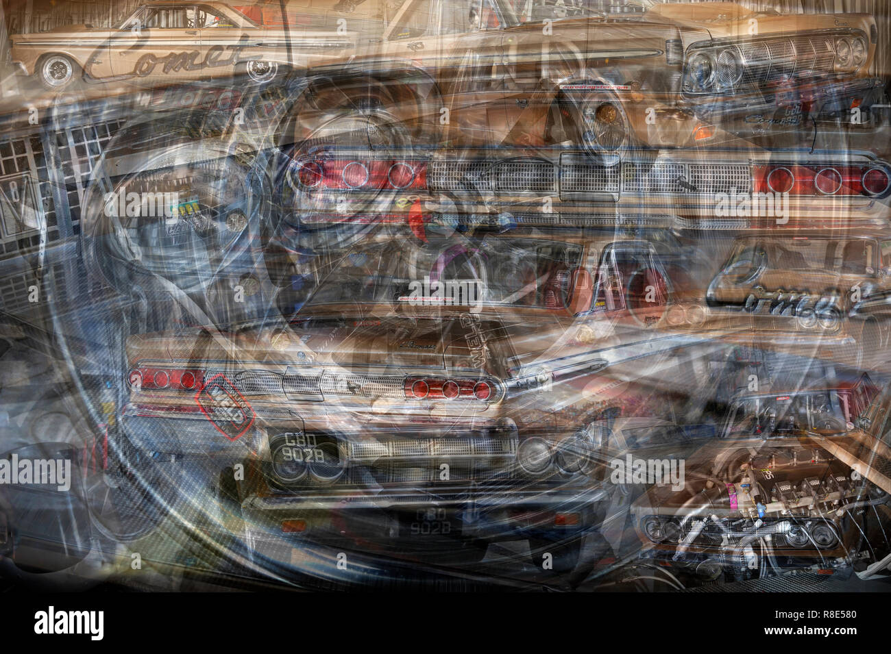 Montage von Auto Automobil Fotos Stockfoto