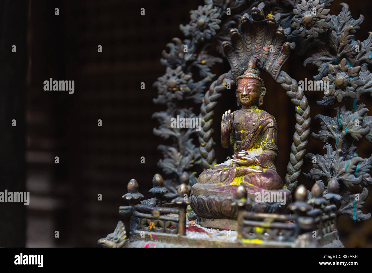 Hiranya Varna Mahavihar, den Goldenen Tempel in der historischen Stadt Patan, auch als Kathmandu, Nepal bekannt. Stockfoto