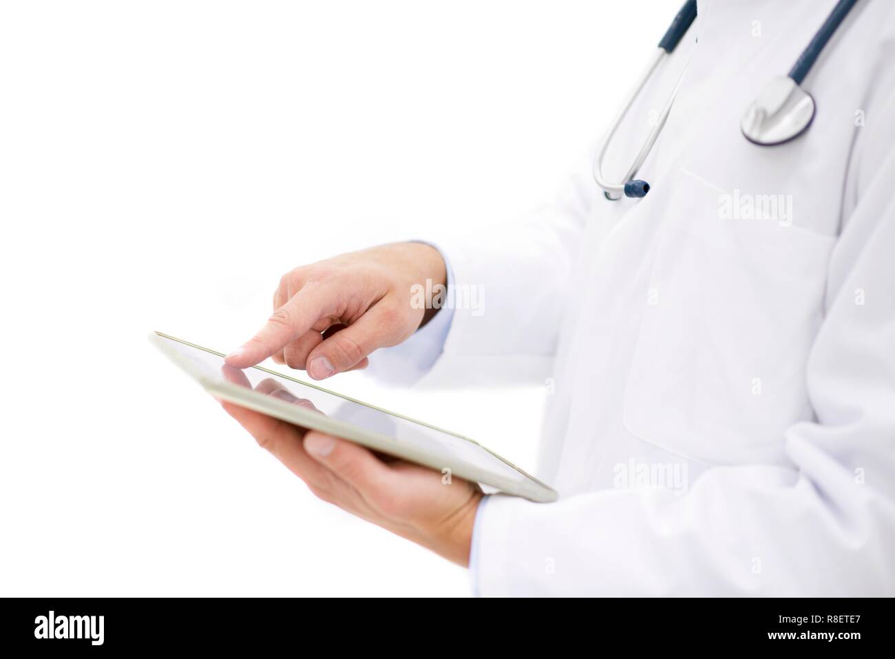 Männlichen Arzt mit digital-Tablette. Stockfoto