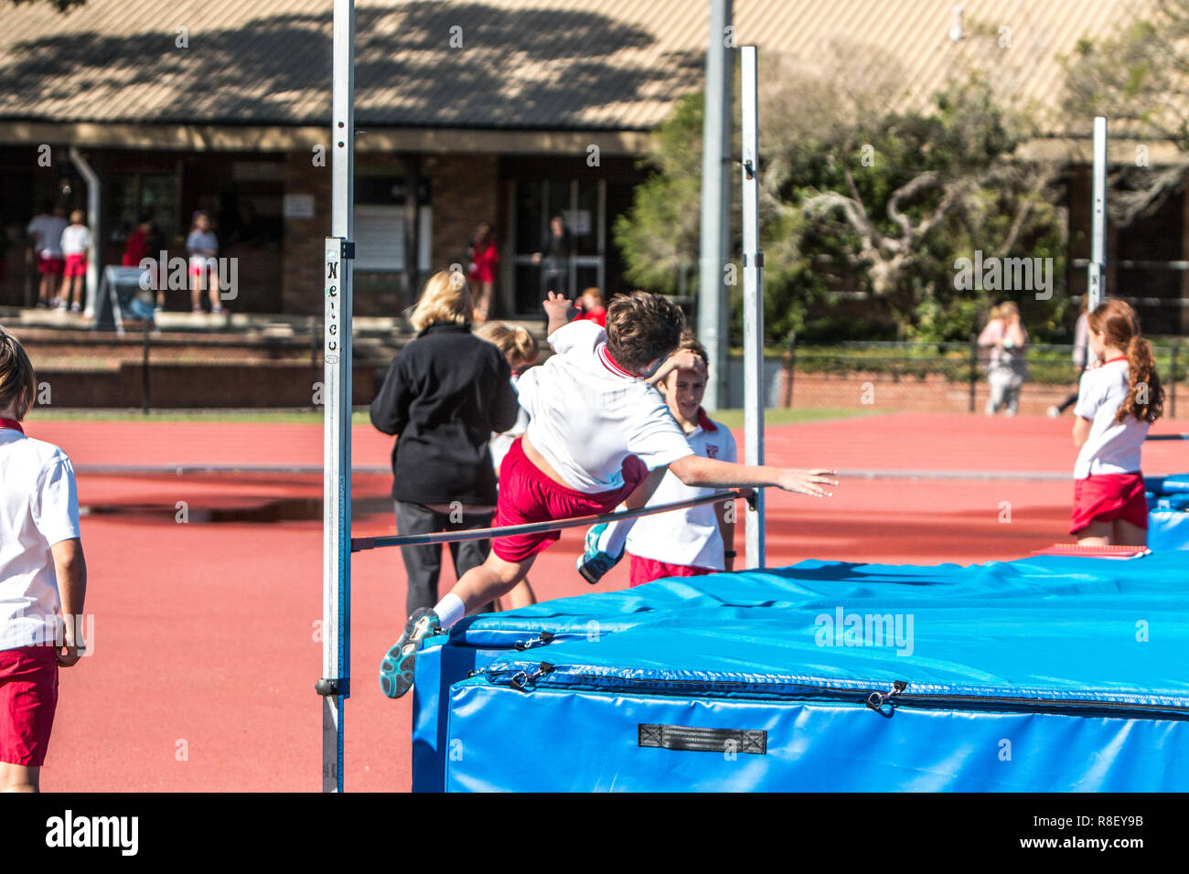 Grundschule Sport Tag und Leichtathletik Veranstaltungen in Sydney, Australien Stockfoto