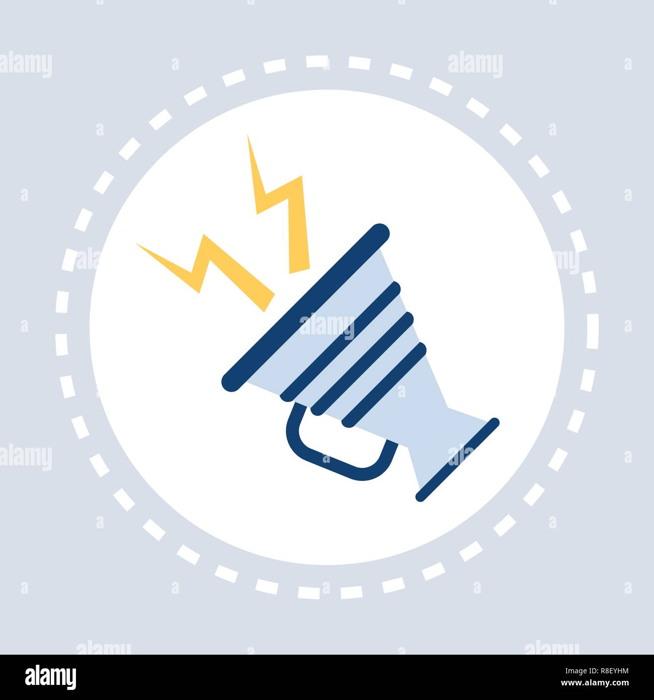 Megaphon Lautsprecher Symbol Digital Marketing Informationen Ankündigung Konzept flach isoliert Stock Vektor