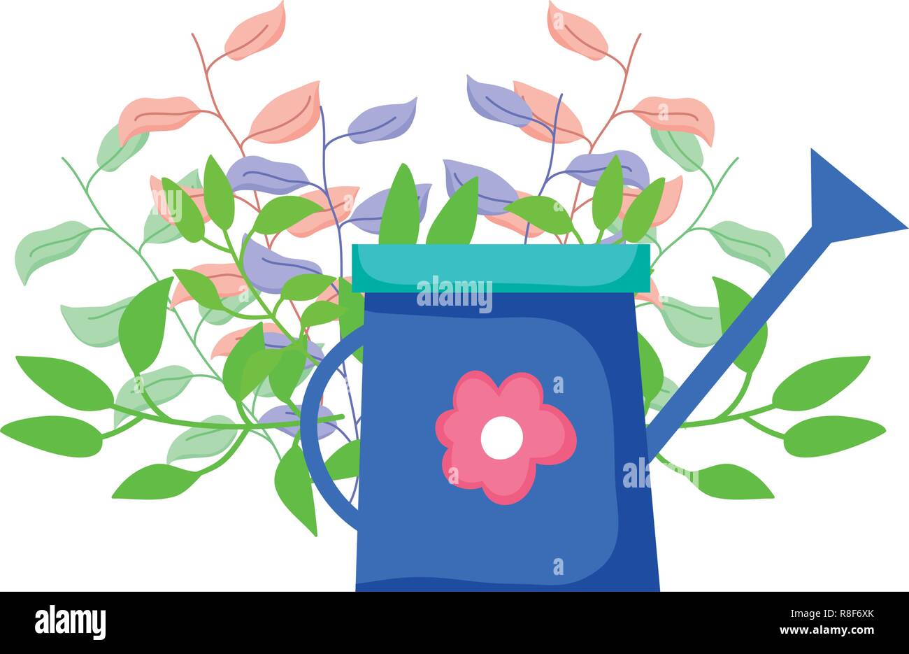 Cute Sprinkler von Garten mit Blumenschmuck Stock Vektor