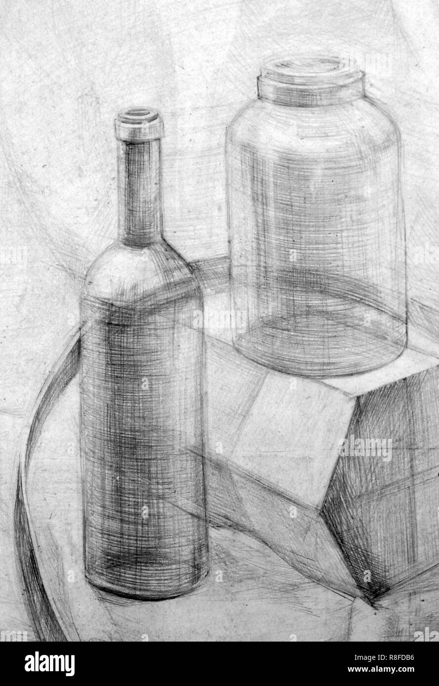 Akademische Zeichenstift, Ausbildung noch Leben handgefertigte Stockfoto