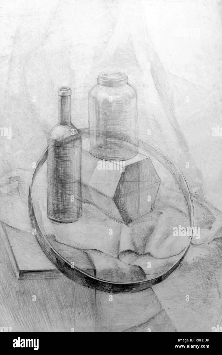 Akademische Zeichenstift, Ausbildung noch Leben handgefertigte Stockfoto