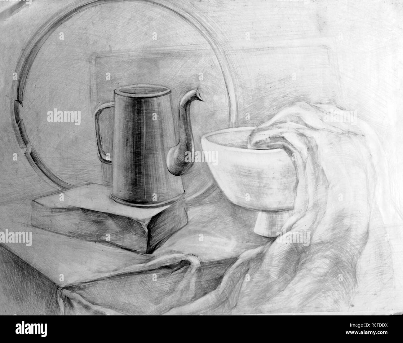 Akademische Zeichenstift, Ausbildung noch Leben handgefertigte Stockfoto