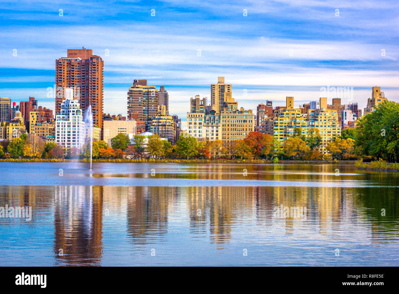 New York, New York am Central Park und Behälter im Herbst Saison. Stockfoto