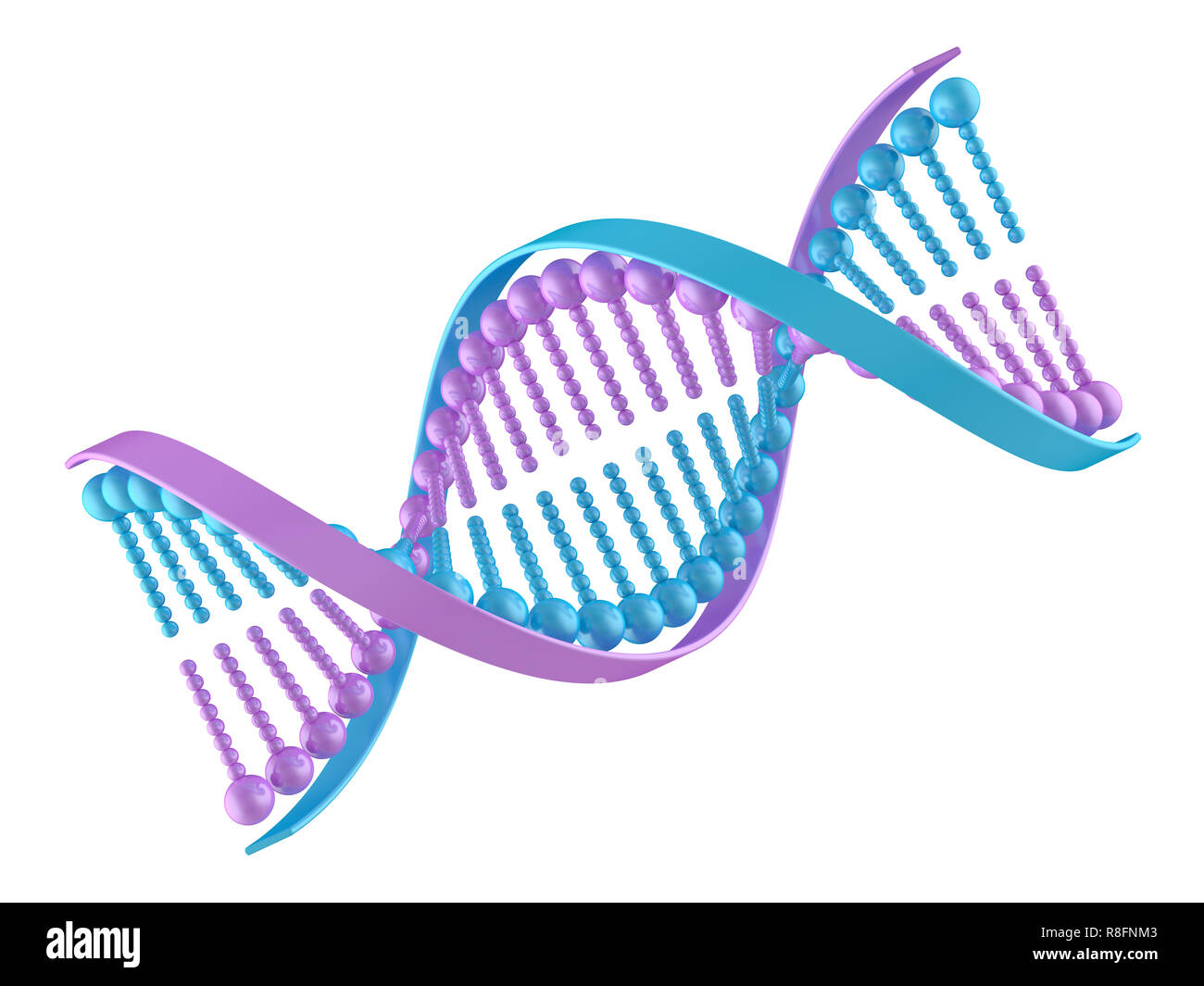 Molekularbiologie, Genetik und medizinische Konzept. 3D-Rendering Stockfoto