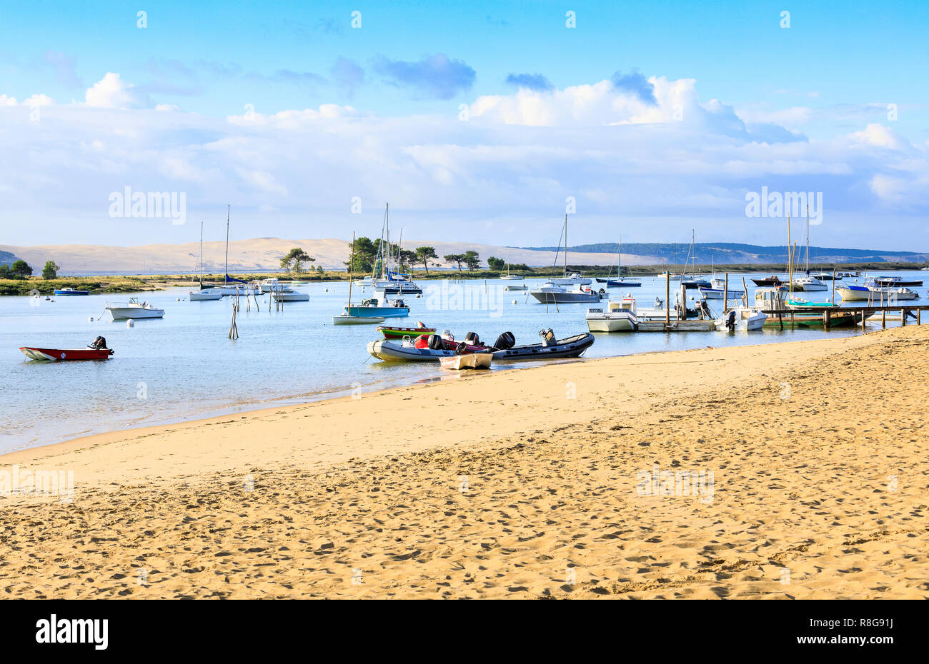 Leuchtturm Strand, Cap Ferret, Frankreich Stockfoto