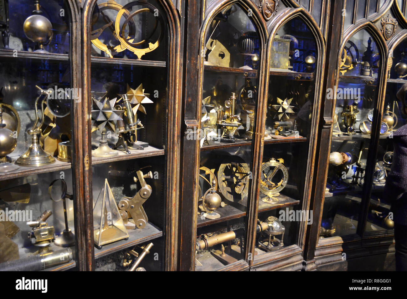 Kabinett in Albus Dumbledores Büro. Harry Potter in Leavesden Studios, London, UK Stockfoto