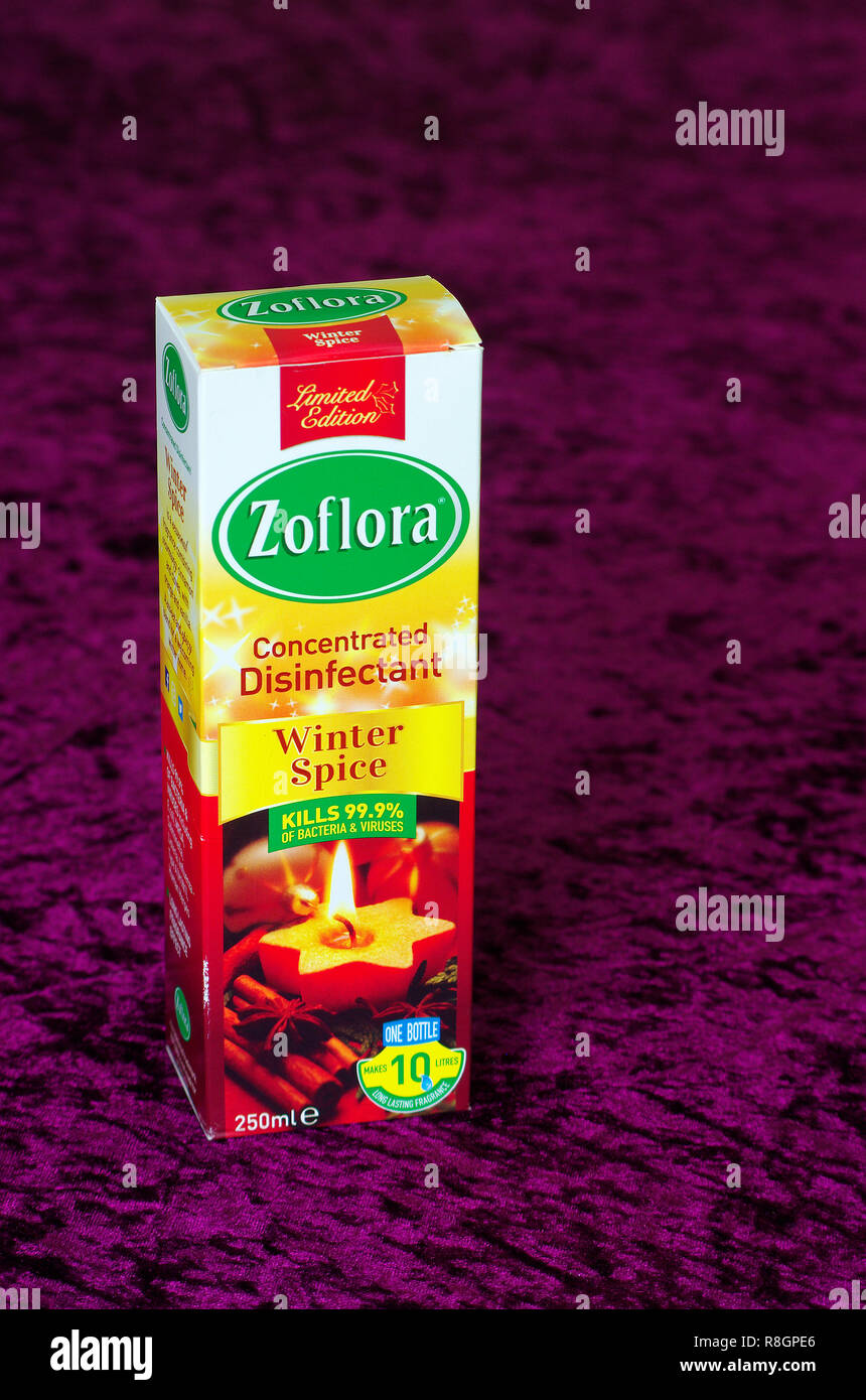 Zoflora konzentrierte Desinfektionsmittel Winter Gewürz Duft, Großbritannien Stockfoto