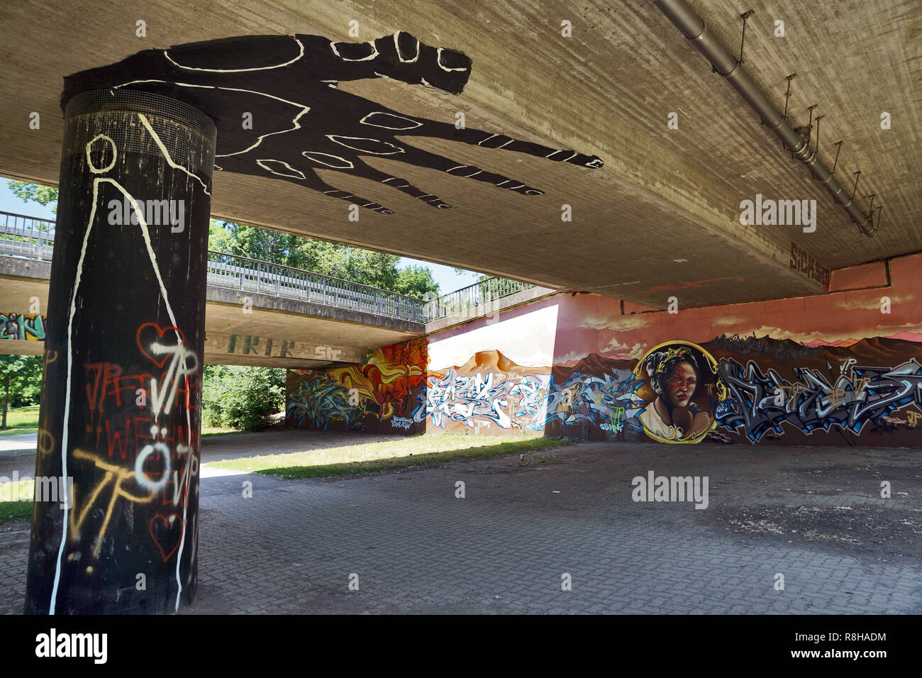 Graffiti Hand in Karlsruhe, Deutschland Stockfoto
