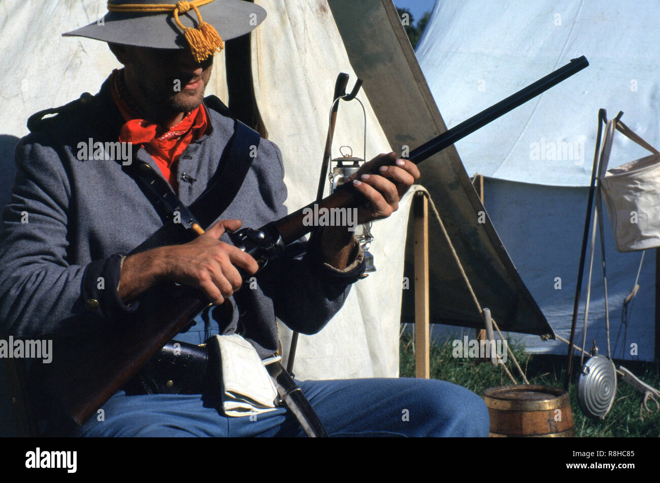 Konföderierten Kavallerist (REENACTOR) Stockfoto