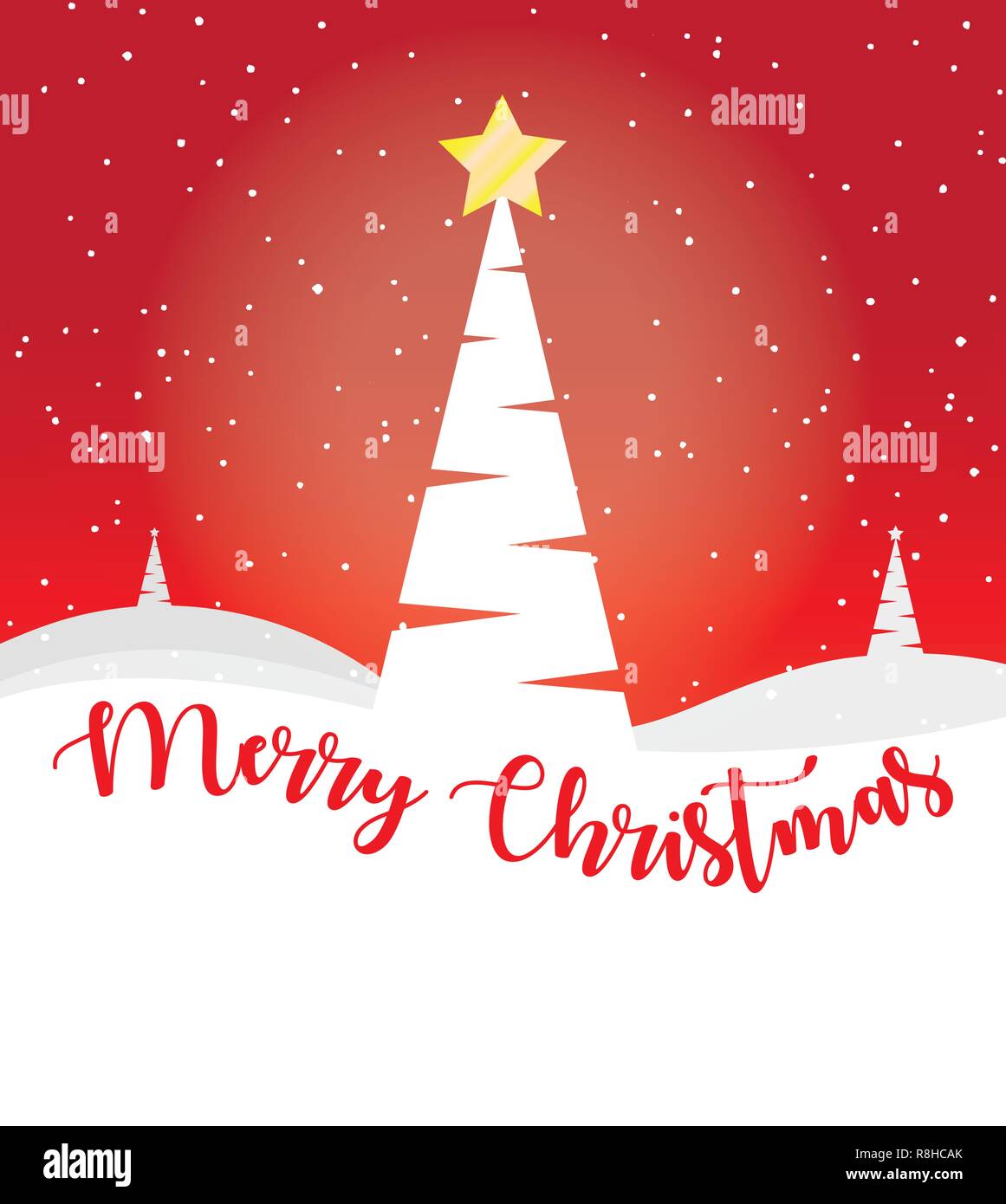 Weihnachten Grusskarten Mit Baum Und Frohe Weihnachten Text Stock Vektorgrafik Alamy