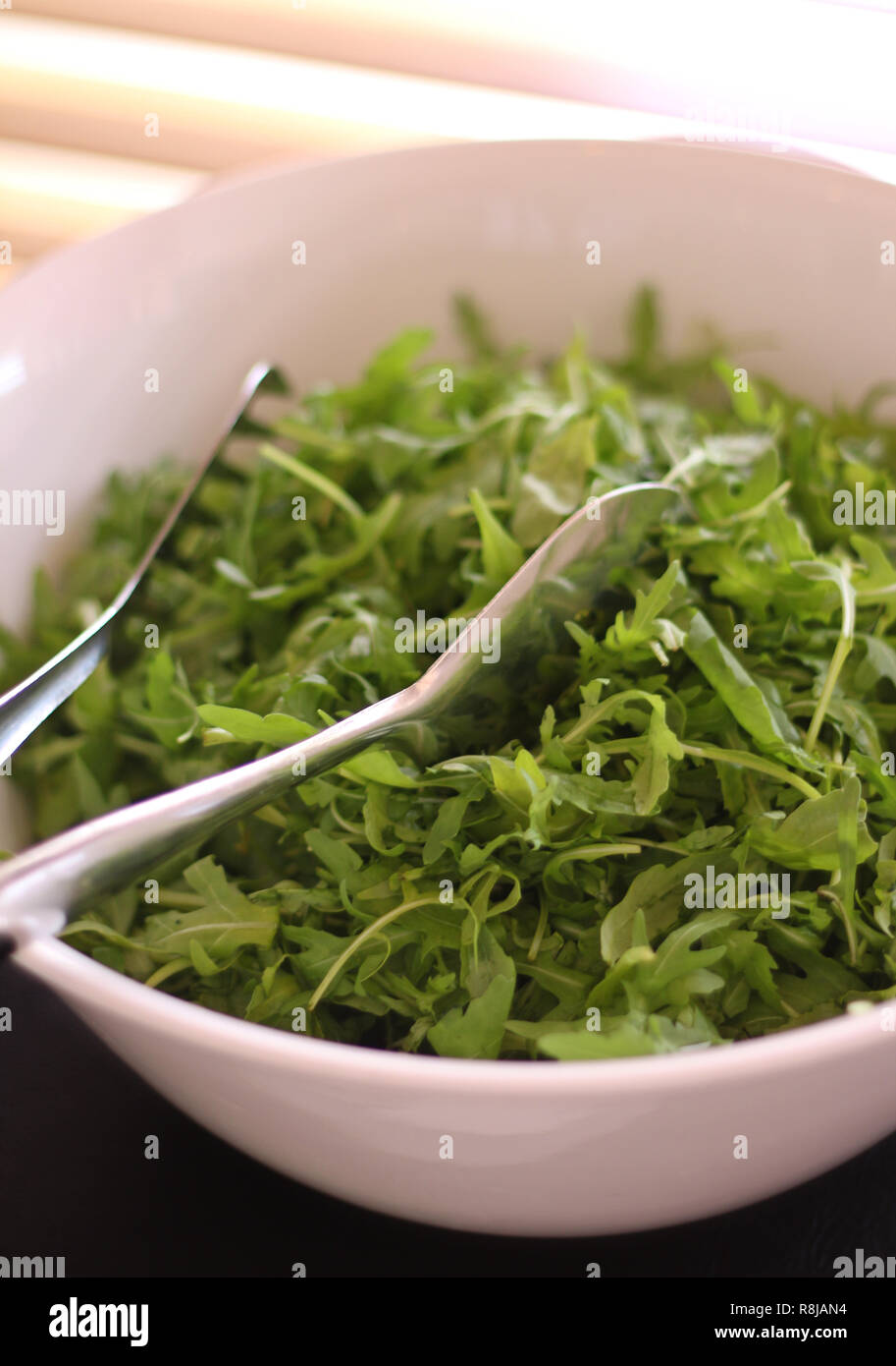 Frische Rucola Blätter Stockfoto