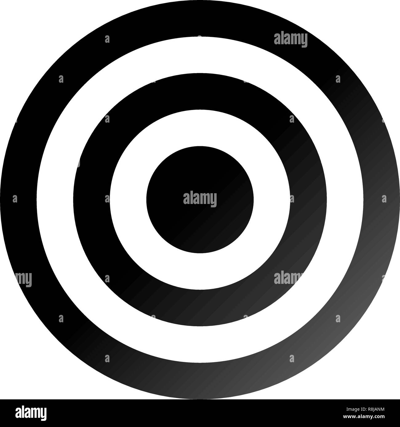 Ziel Zeichen - schwarz Gradient transparent, isoliert - Vector Illustration Stock Vektor