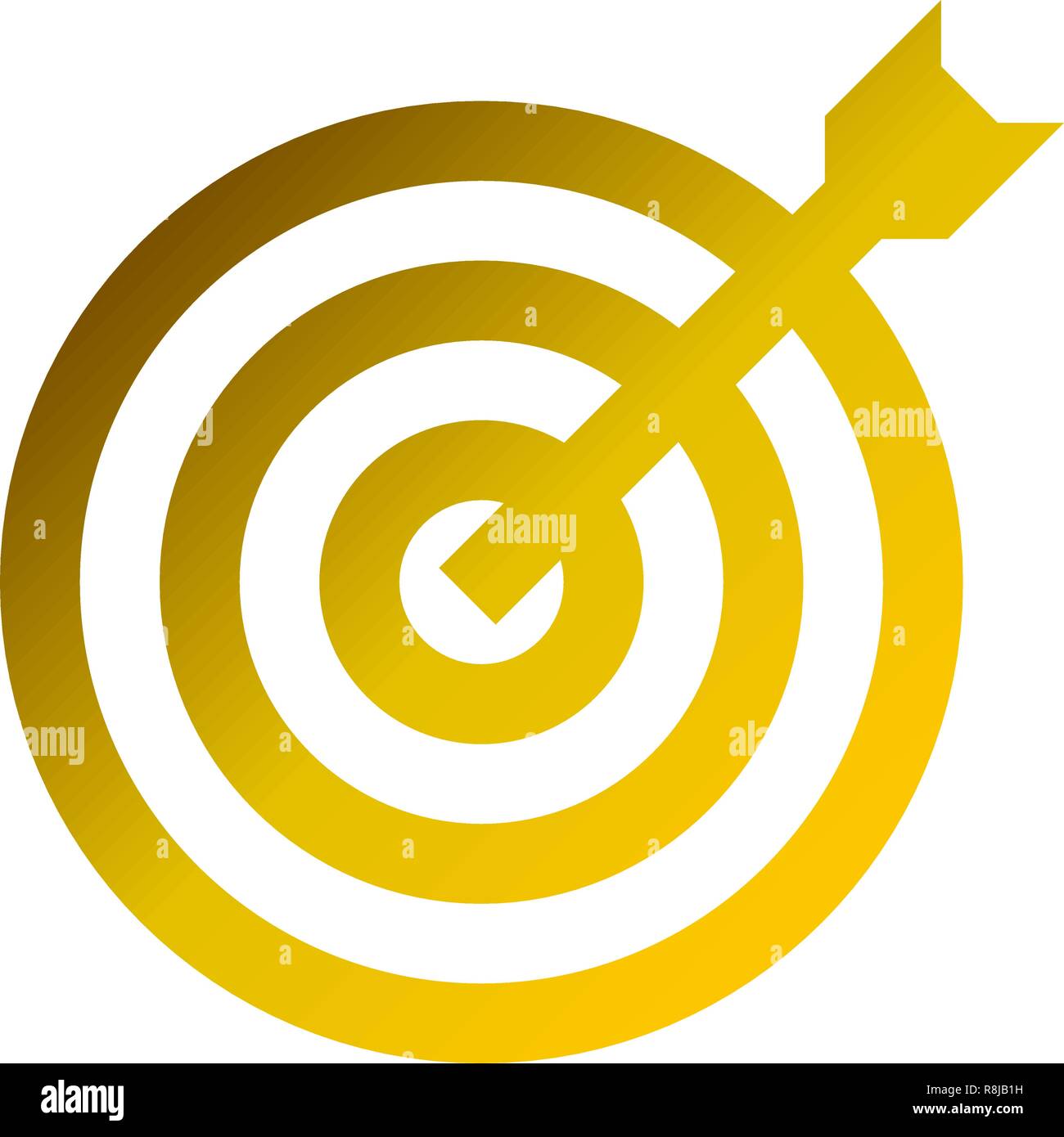 Ziel Zeichen - golden Gradient transparent mit Dart, isoliert - Vector Illustration Stock Vektor