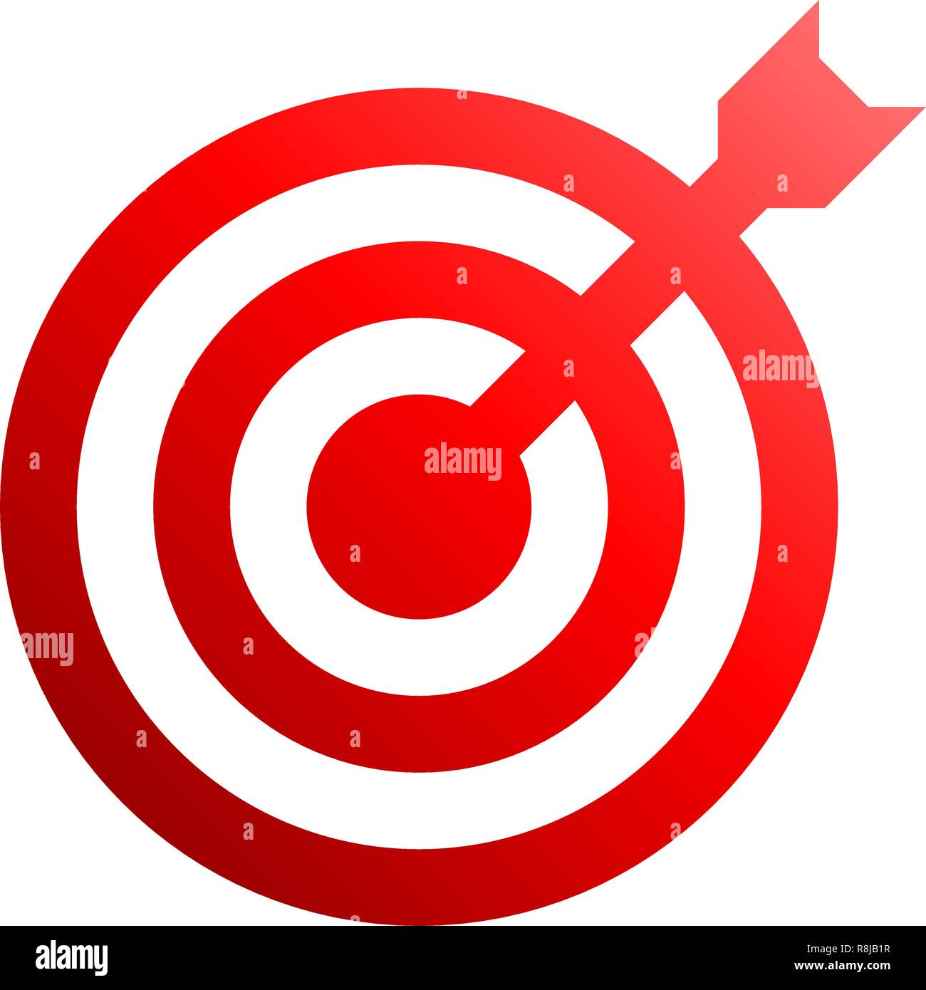 Ziel Zeichen-roten Gradienten transparent mit Dart, isoliert - Vector Illustration Stock Vektor