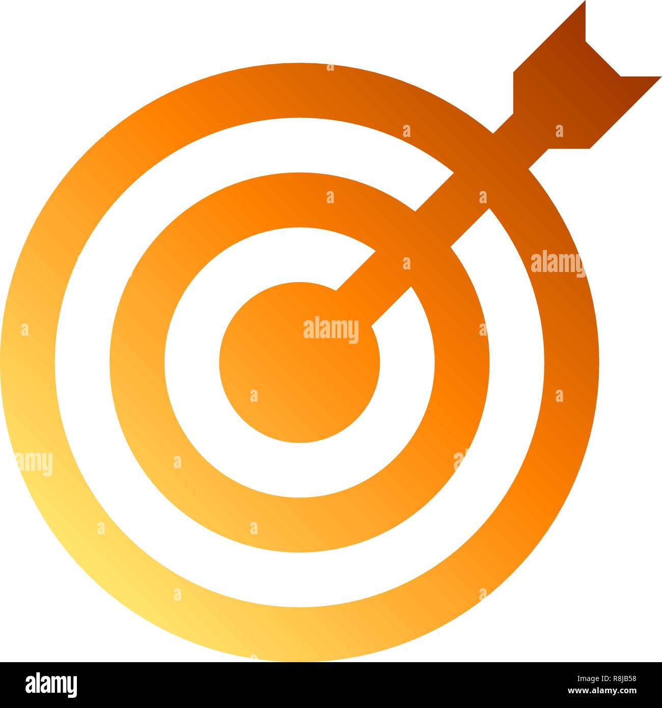 Ziel Zeichen - orange Gradient transparent mit Dart, isoliert - Vector Illustration Stock Vektor