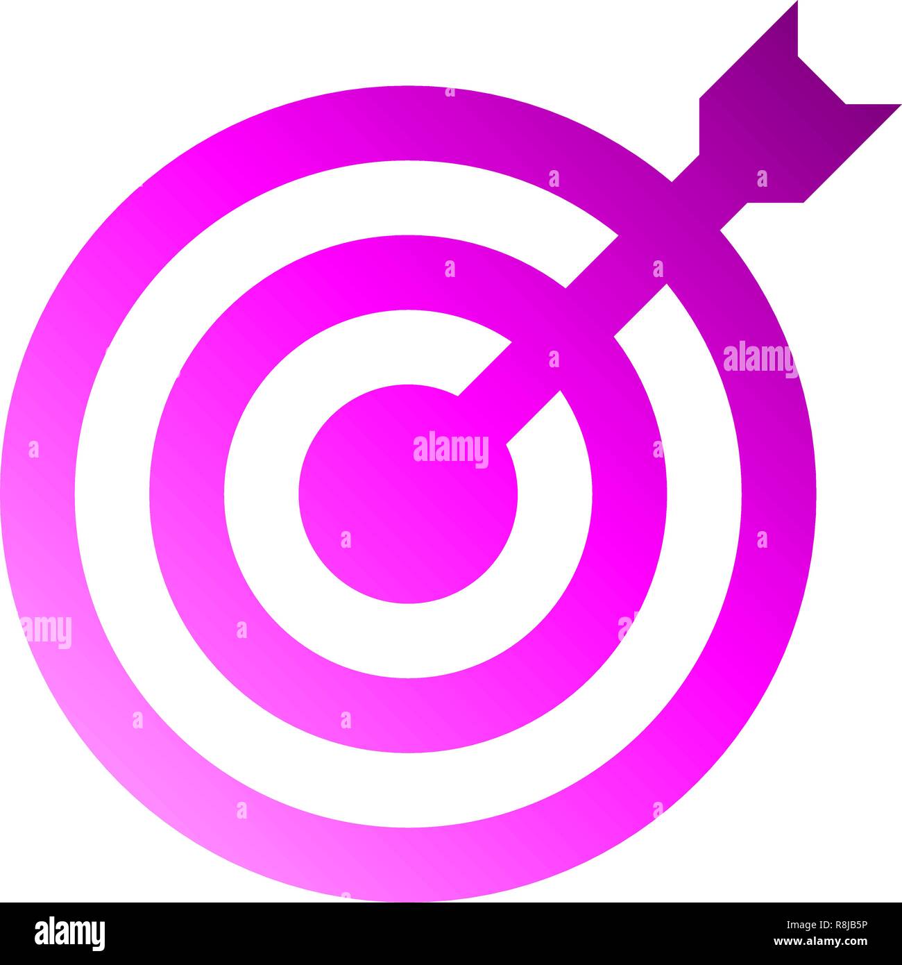 Ziel Zeichen-violetten Gradienten transparent mit Dart, isoliert - Vector Illustration Stock Vektor