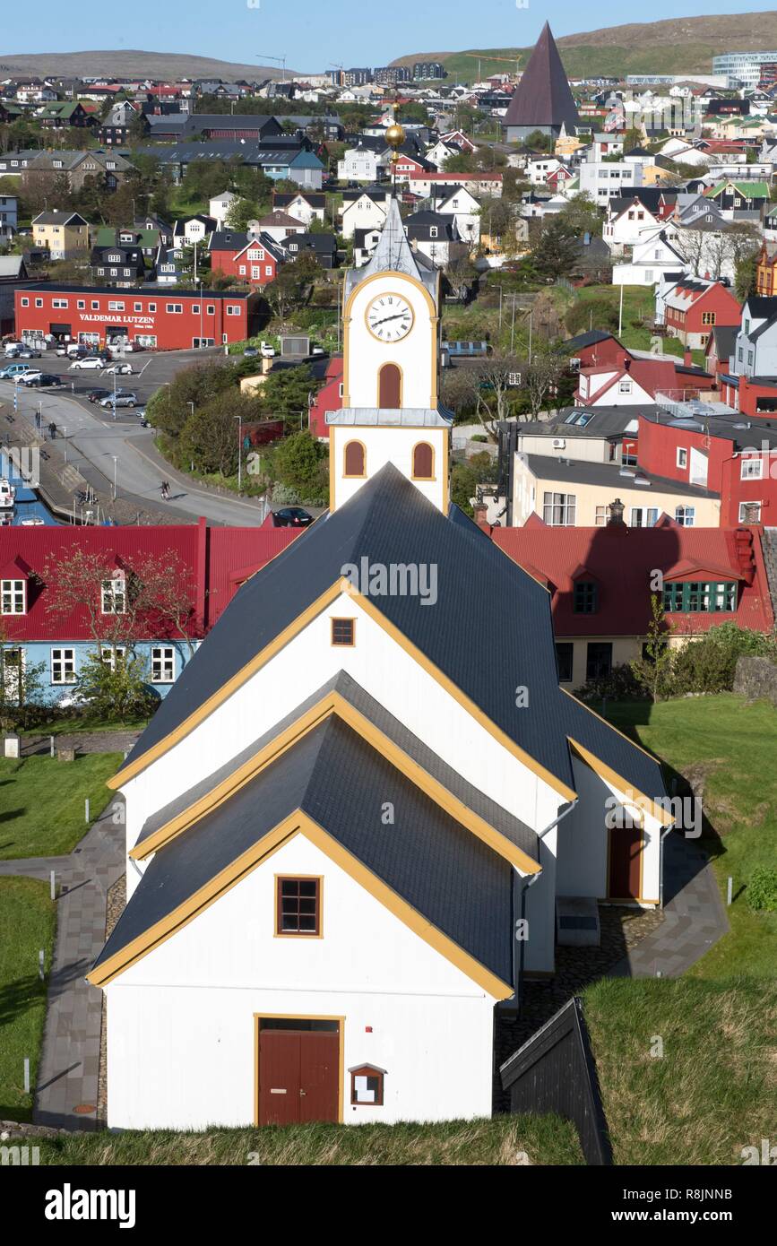 Dänemark, Färöer Inseln, Insel Streymoy, Torshavn, Tinganes Bezirk, Torshavn Kathedrale Stockfoto