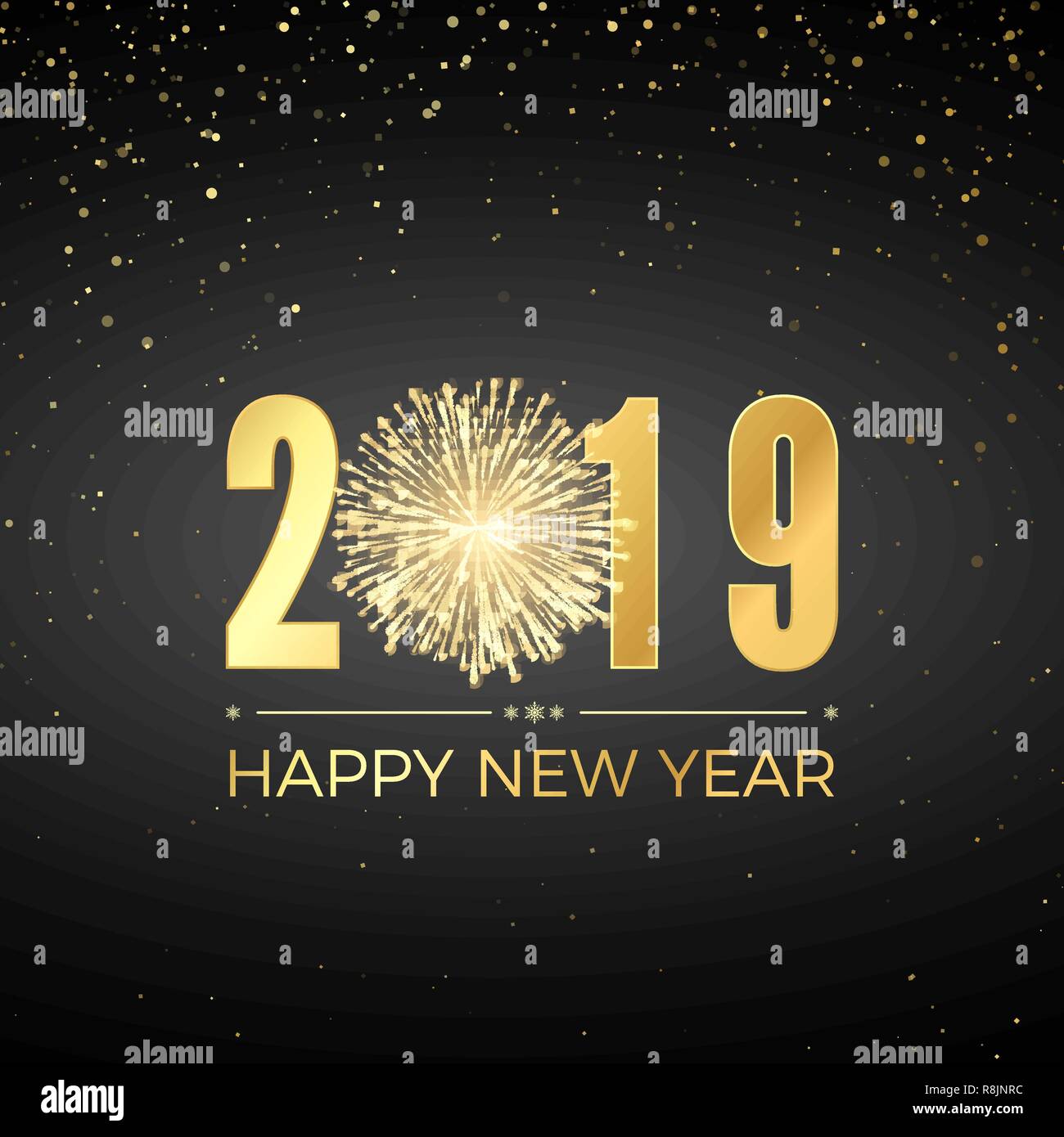 Frohes Neues Jahr 2019. Grußkarte text Design. Neue Jahre Fahne mit