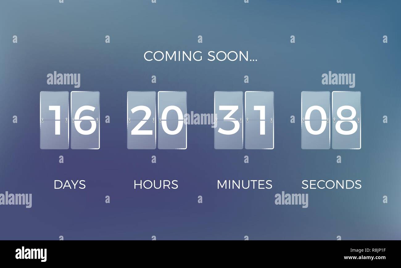 Countdown Uhr. Bald kommen noch verbleibenden Zeit rückwärts zählen 
