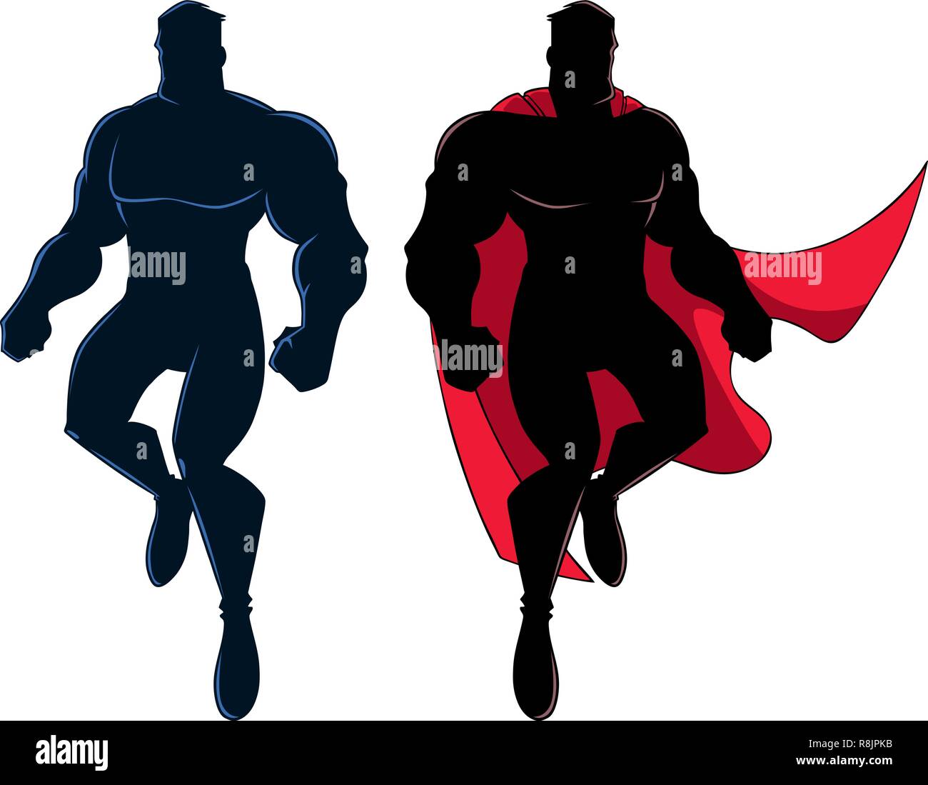 Superhelden Flying Silhouette Stock Vektor