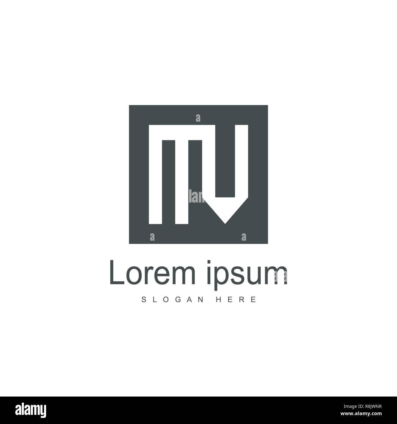 Initial MV Logo template Design. Minimalistische schreiben Logo vektor design Stock Vektor