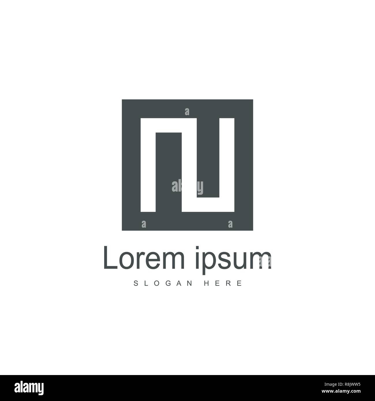 Anfangsbuchstaben NU Logo Vorlage Vektor Design Stock Vektor