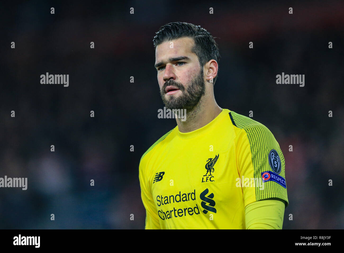 11. Dezember 2018, Liverpool, Liverpool, England, UEFA Champions League, Liverpool v Napoli; Alisson Becker (13) von Liverpool Credit: Mark Cosgrove/News Bilder Stockfoto