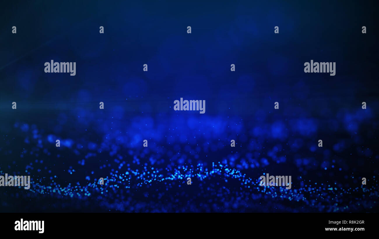 Blaue Partikel abstrakten verwischt leuchtenden Hintergrund Computer erzeugte Grafiken Stockfoto