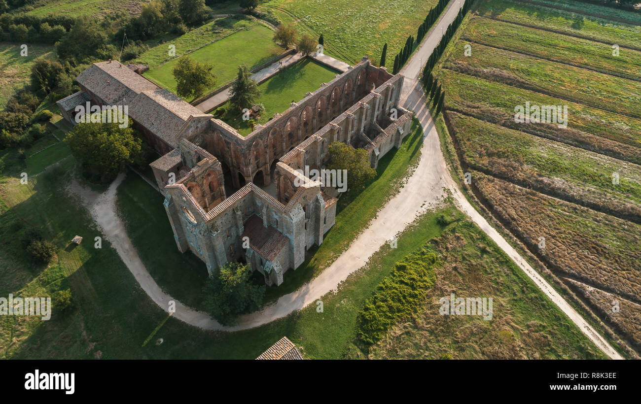 Die Abtei von San Galgano, Toskana. Italien Stockfoto