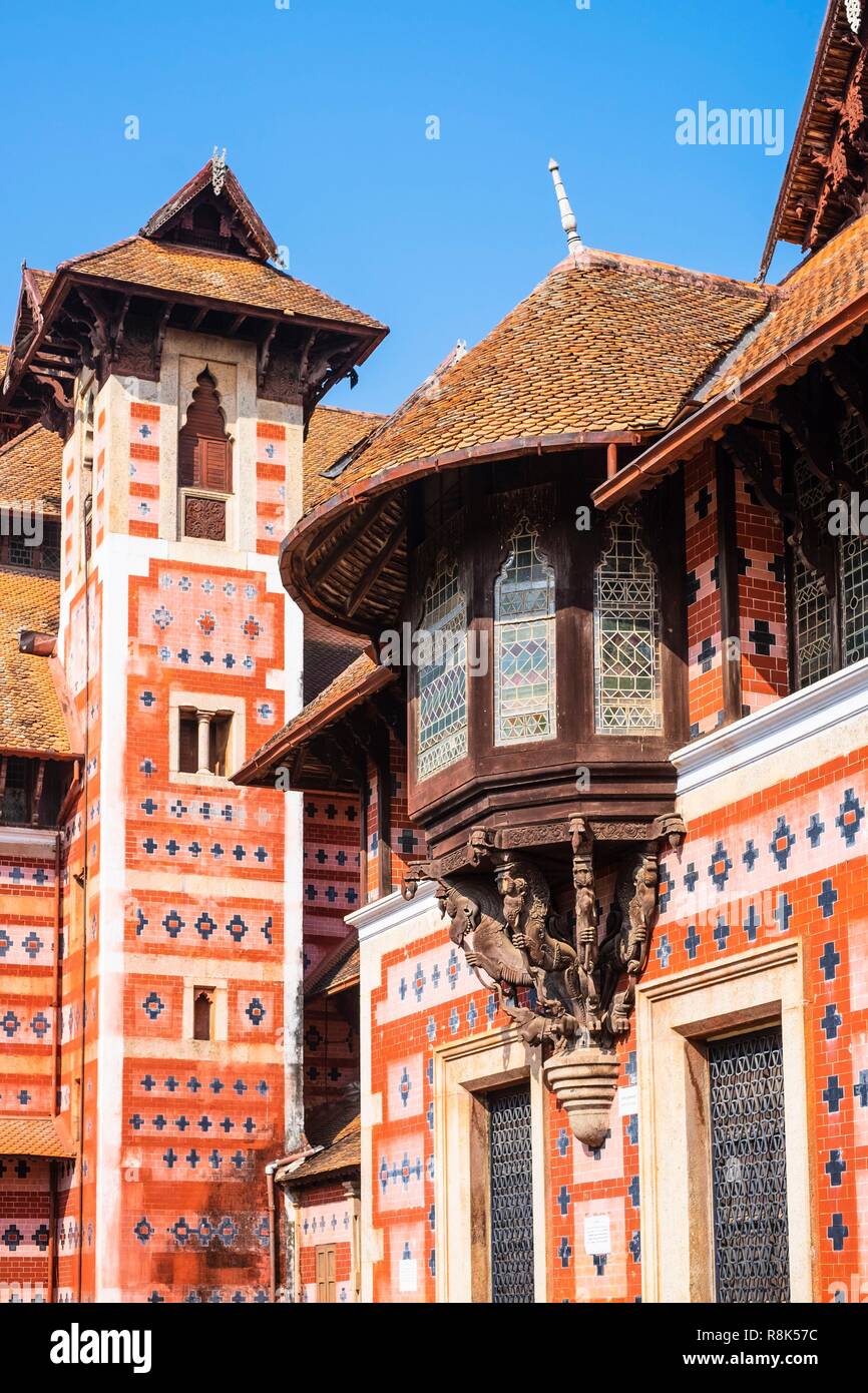 Indien, Bundesstaat Kerala, Thiruvananthapuram (Trivandrum), Hauptstadt von Kerala, Napier Museum (19. Jahrhundert) ist eine Kunst- und Naturhistorischen Museum Stockfoto