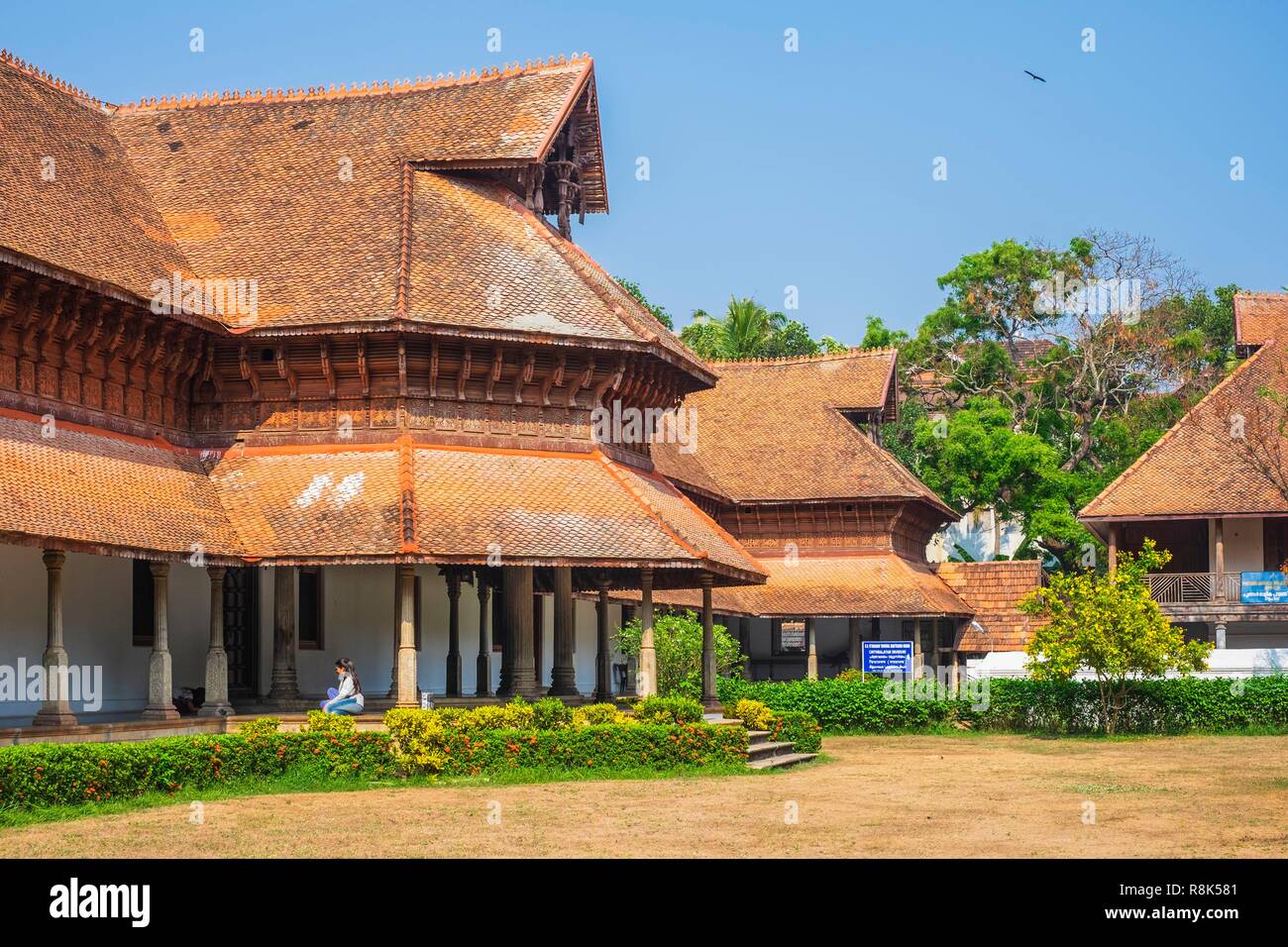 Indien, Bundesstaat Kerala, Thiruvananthapuram (Trivandrum), Hauptstadt von Kerala, Swathi Thirunal Maharaja Palace oder Kuthira Malika Palast gebaut im Jahr 1840 in der traditionellen Kerala-stil Stockfoto