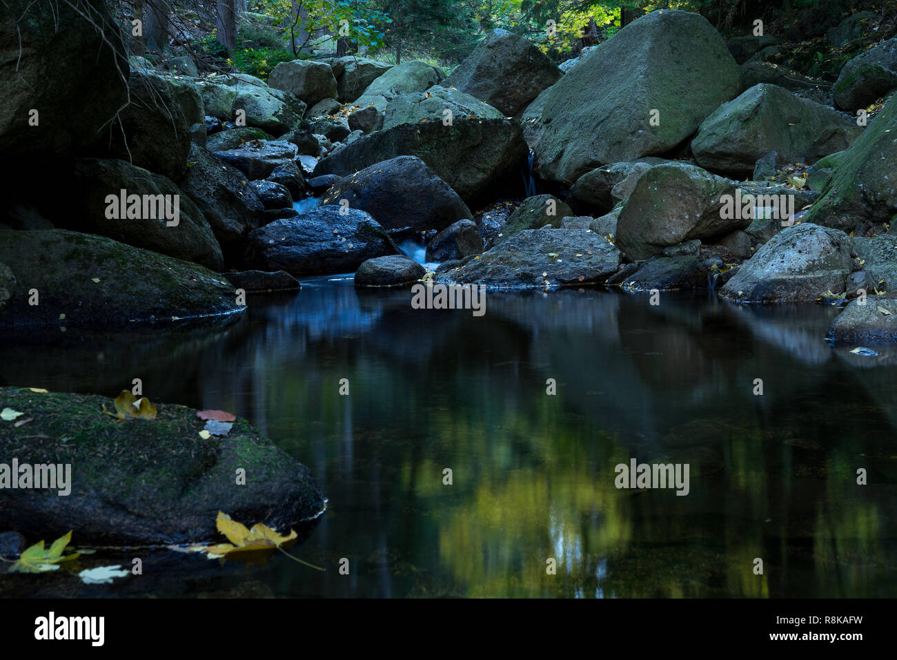 Zeit, die der deutschen Tal Steinerne Renne in der Region Harz im Herbst Stockfoto