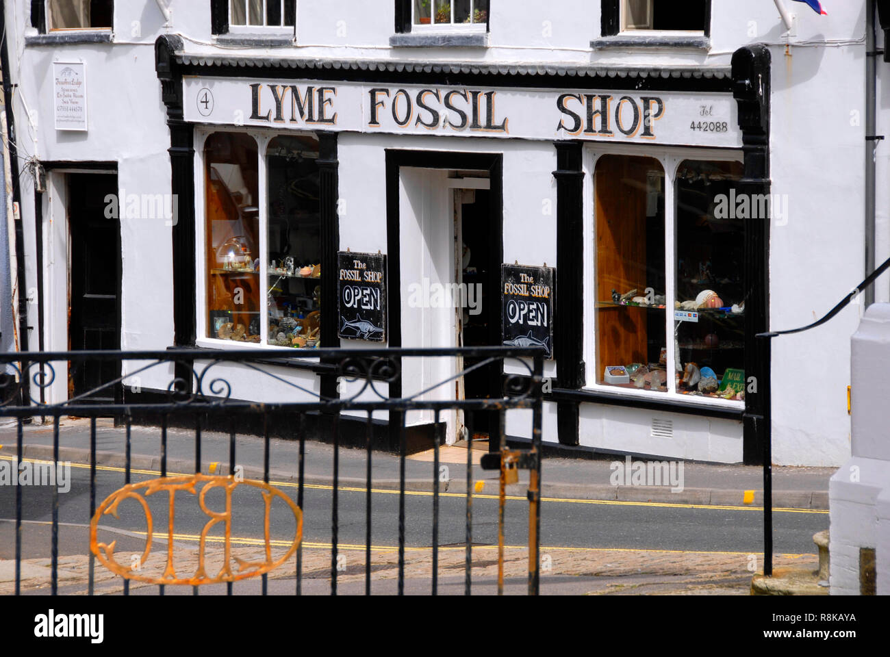Lyme Fossil Shop, Lyme Regis, Dorset, England Stockfoto