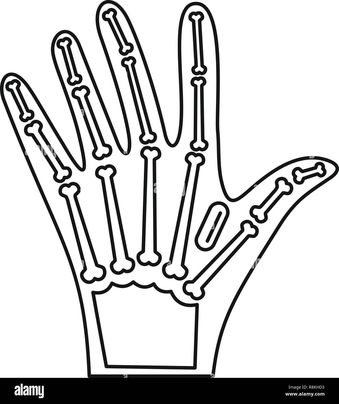 Nfc Symbol hand Implantat. Übersicht nfc hand Vektor Symbol für Web Design auf weißem Hintergrund Implantat Stock Vektor