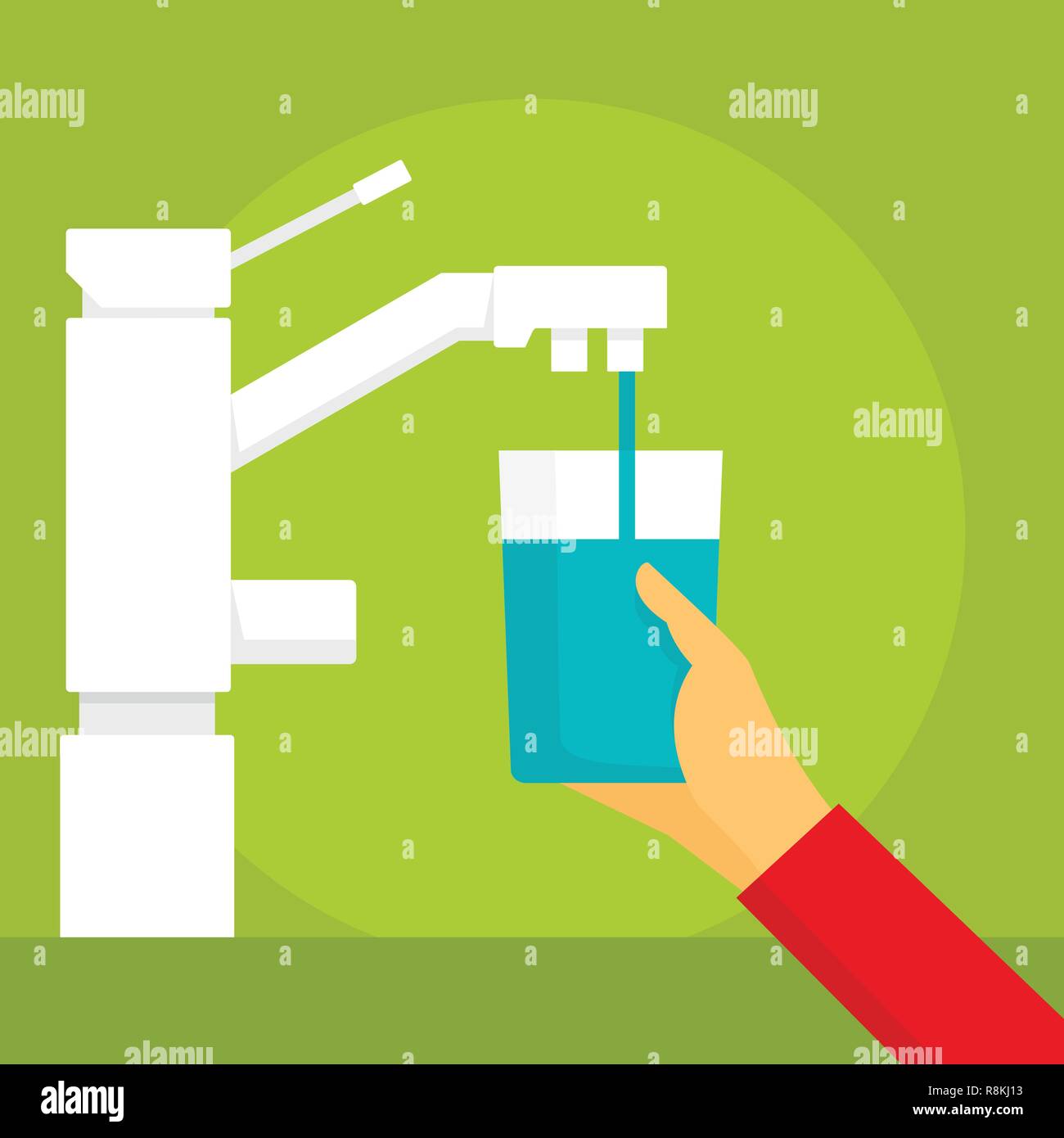 Wasser Glas filter Konzept Hintergrund tippen. Flache Darstellung von Wasser Glas filter Vektor tippen Konzept Hintergrund für Web Design Stock Vektor