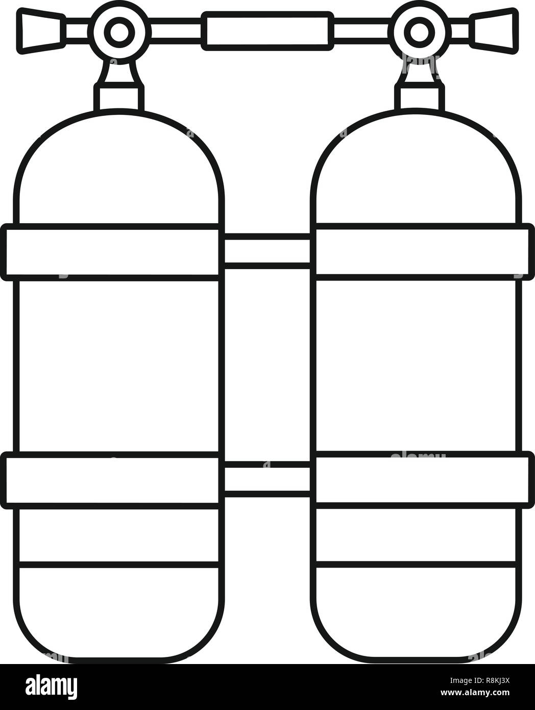 Scuba tank Symbol. Umrisse scuba tank Vektor Symbol für Web Design auf weißem Hintergrund Stock Vektor