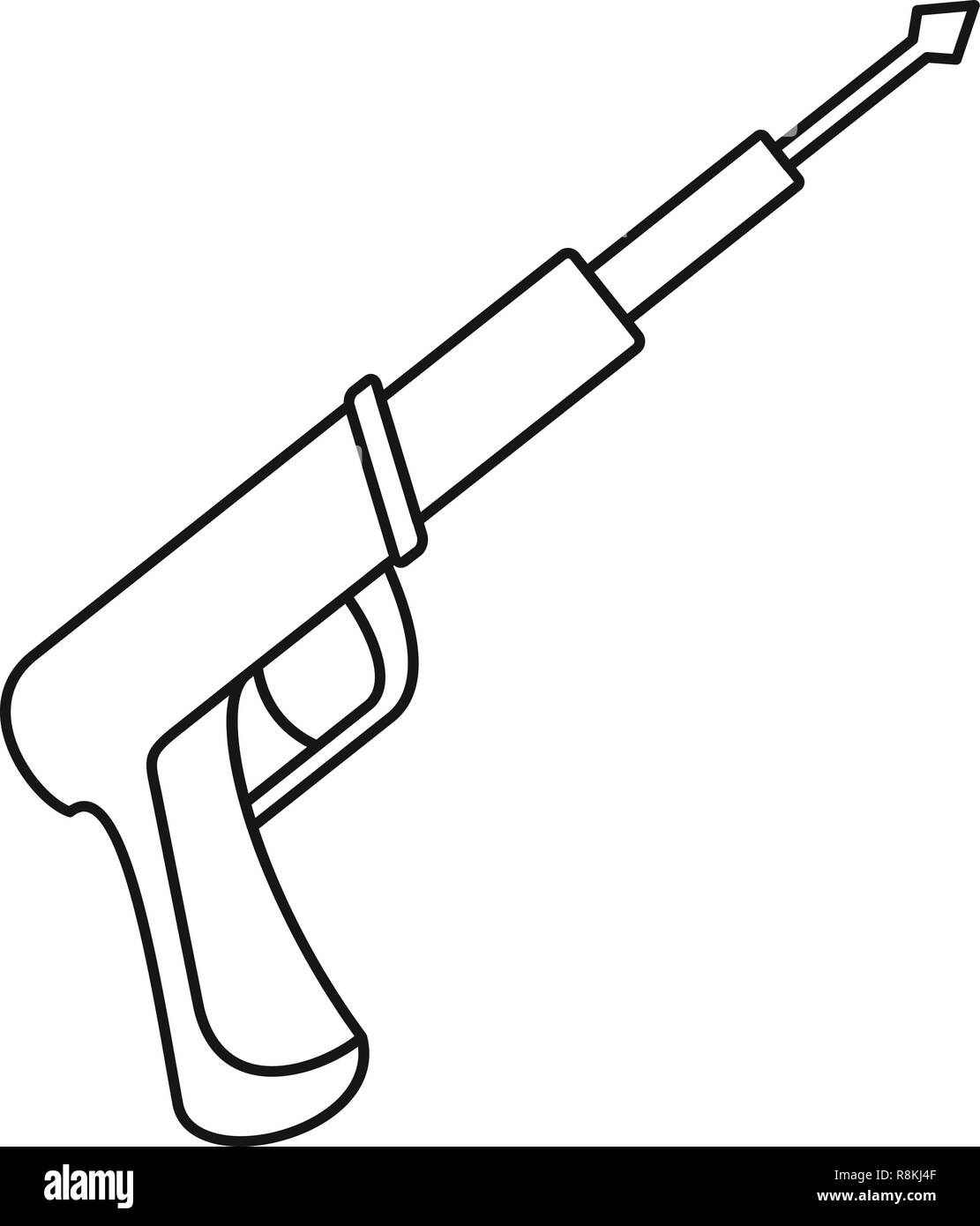 Speargun Symbol. Umrisse speargun Vektor Symbol für Web Design auf weißem Hintergrund Stock Vektor