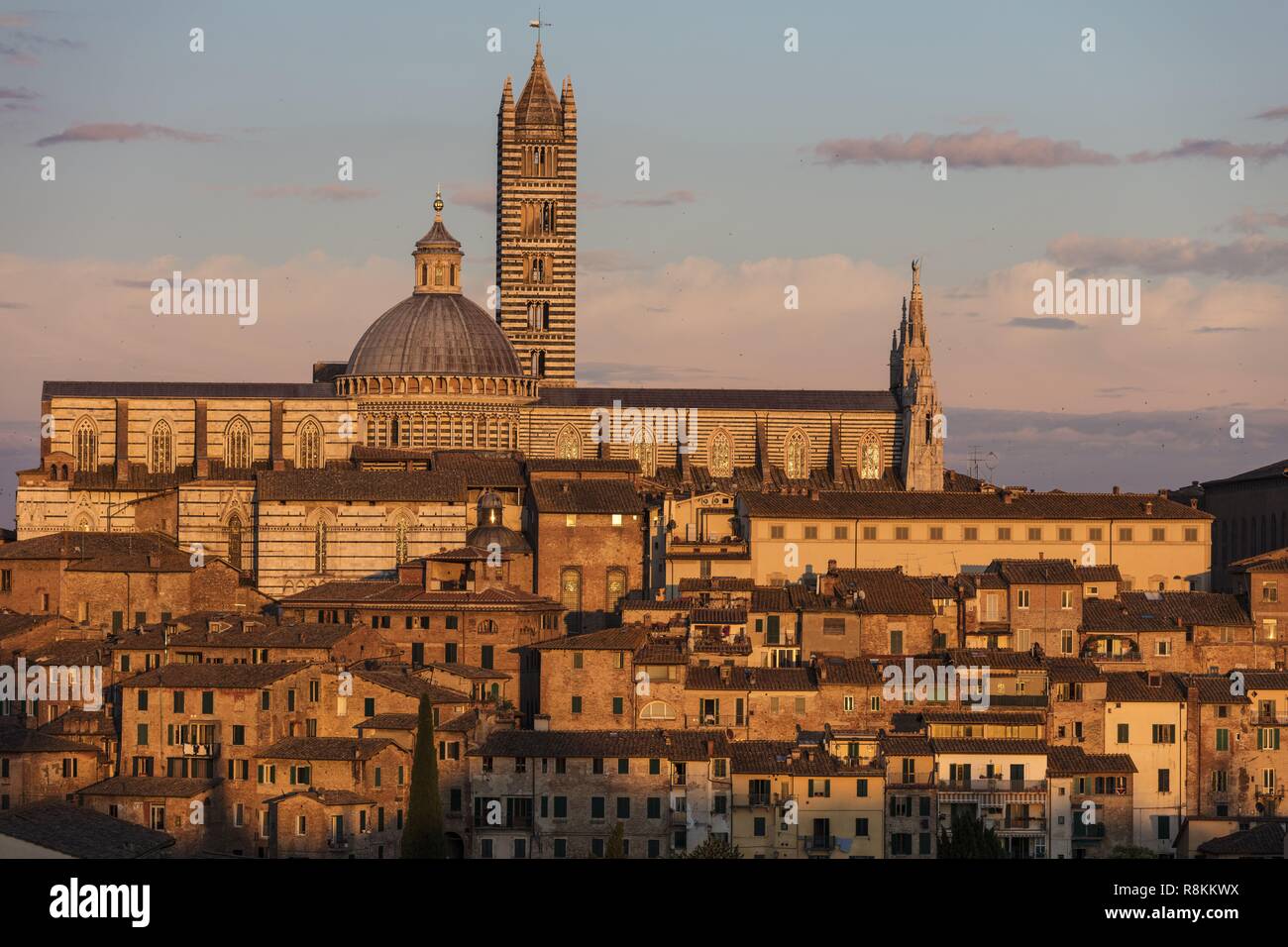 Italien, Toskana, Siena, ein UNESCO Weltkulturerbe, mit Blick auf die Gottesmutter von der Kathedrale, dem Duomo, Stockfoto