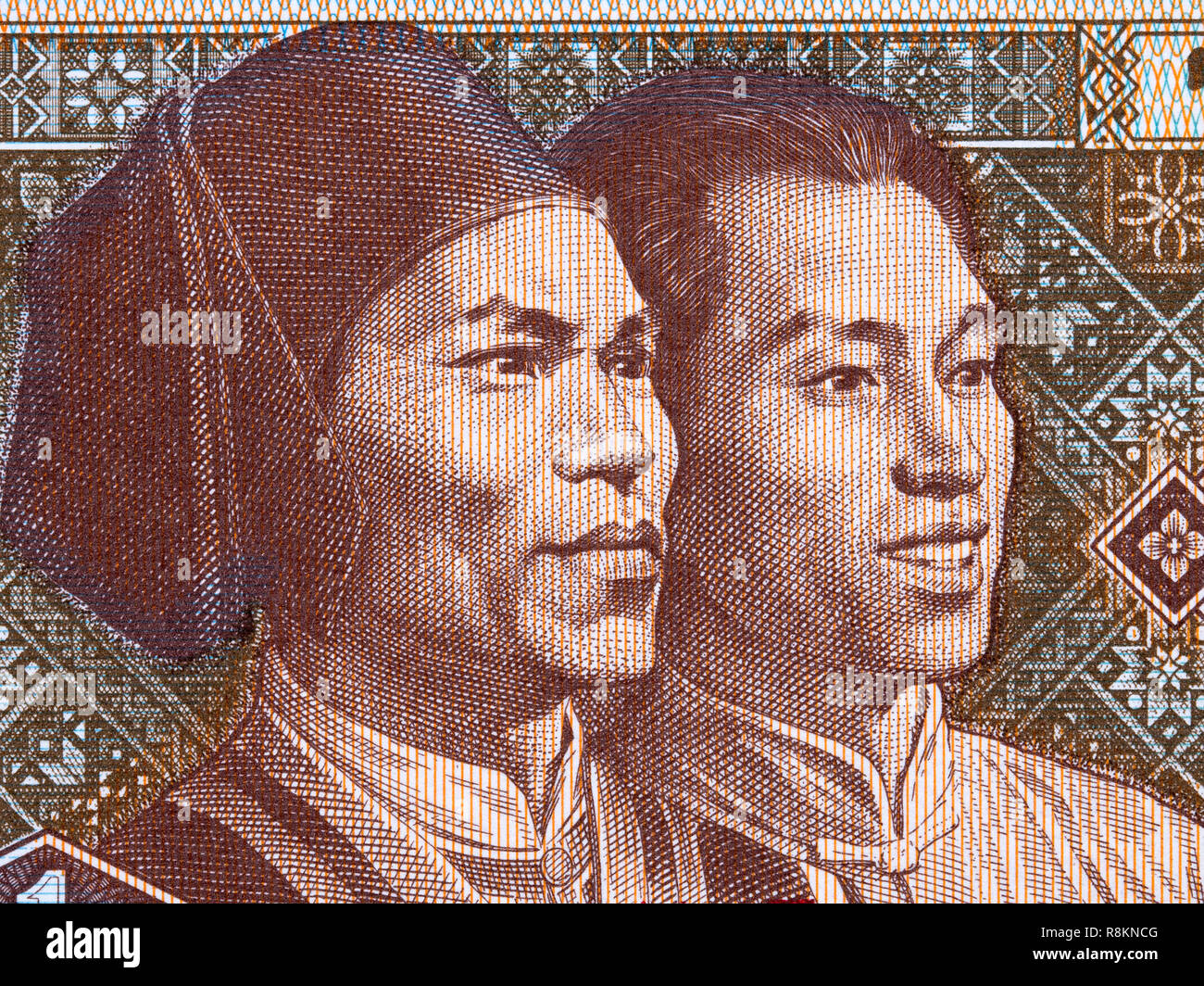 Zwei taiwanische Portrait von Chinesischen Geld Stockfoto