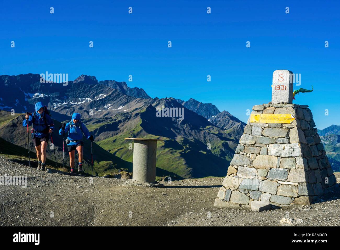 Schweiz, Wallis, Val Ferret, Tour du Mont Blanc, Grand Col Ferret Stockfoto