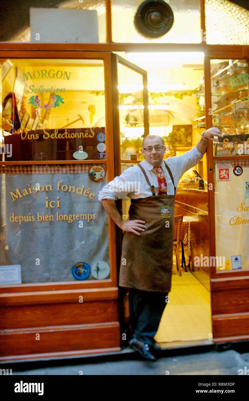 Frankreich, Rhone, Lyon, Bouchon Lyonnais Le Cafe de Verbände, der Chef Stockfoto