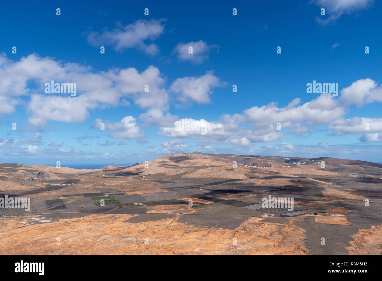 Vulkaninsel Lanzarote, Kanarische Inseln, Spanien. Panoramische Ansicht Stockfoto