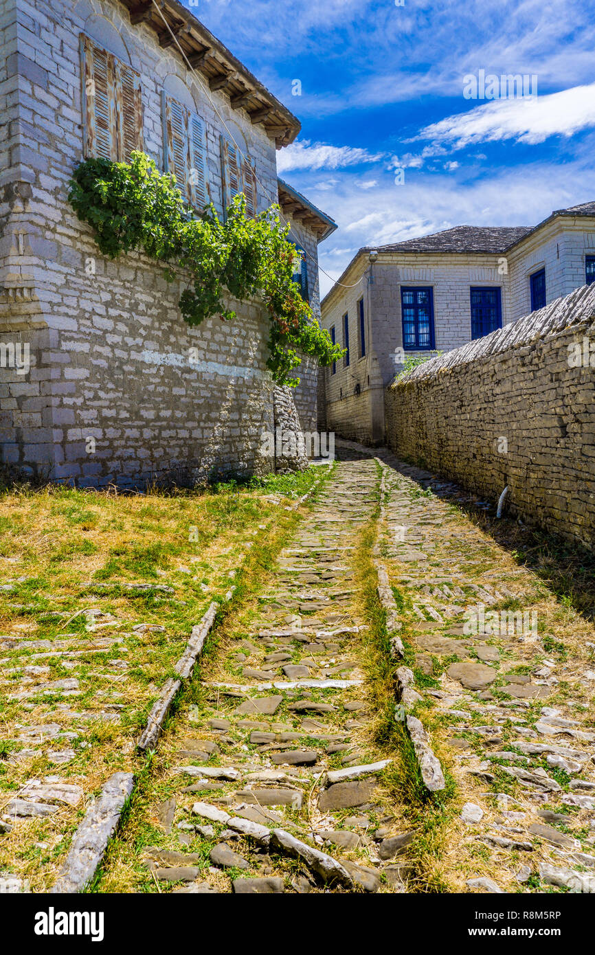 Steinweg in Monodendri, traditionellen Dorf Zagorochoria in der Region Epirus, Griechenland Stockfoto